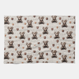 Rustikaler Vintage-Teddybär Geschirrtuch