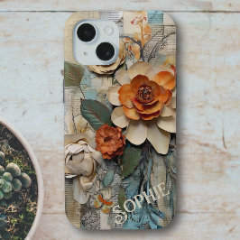 Rustikaler Vintager botanischer Collage Personalis Case-Mate iPhone Hülle