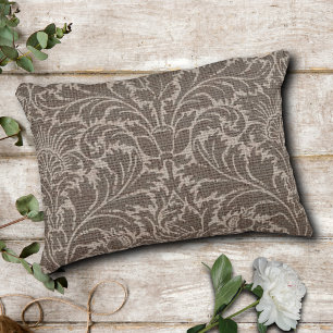 Rustikaler Vintager Damast Burlap Dekokissen