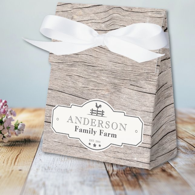Rustikaler Vintager Grenzbaufläche Geschenkschachtel (Rustic Vintage Label Border Family Farm Favor Boxes)