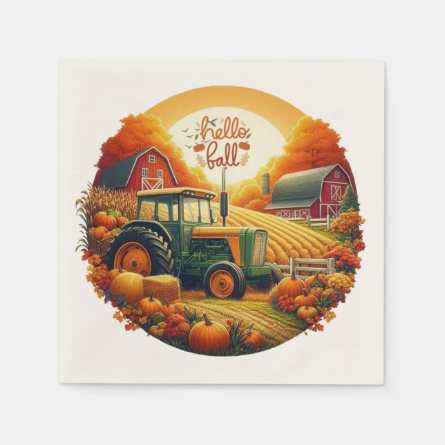 Rustikaler/Vintager Herbst im Betrieb Serviette (Vorderseite)