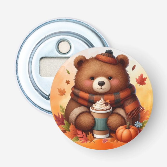 Rustikaler/Vintager Herbstbär Flaschenöffner (Vorderseite)