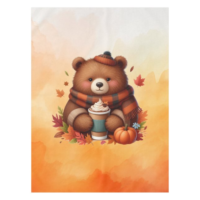 Rustikaler/Vintager Herbstbär Tischdecke (Vorderseite)