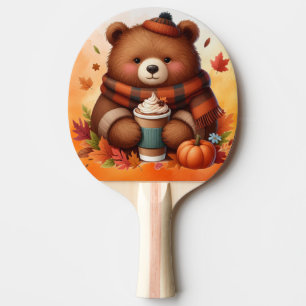 Rustikaler/Vintager Herbstbär Tischtennis Schläger