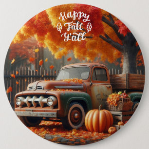 Rustikaler/Vintager Herbstwagen Button