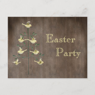 Rustikaler Vintager Ostern-Baum u. Einladung