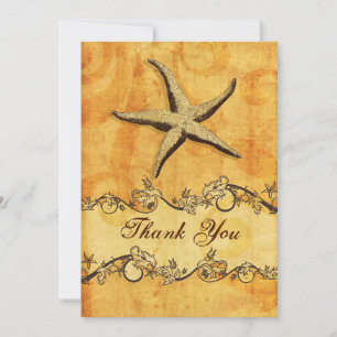 rustikaler, Vintager Strandstrand, vielen Dank Einladung