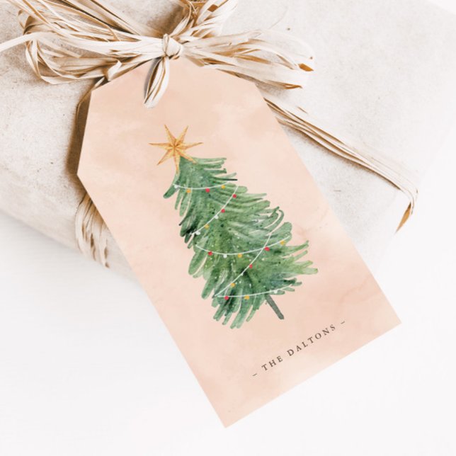 Rustikaler Vintager Weihnachtsurlaub | Geschenkanhänger (Von Creator hochgeladen)