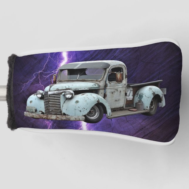 Rustikaler Wagenrad-Hufeisen Western Style Golf Headcover (Vorderseite)