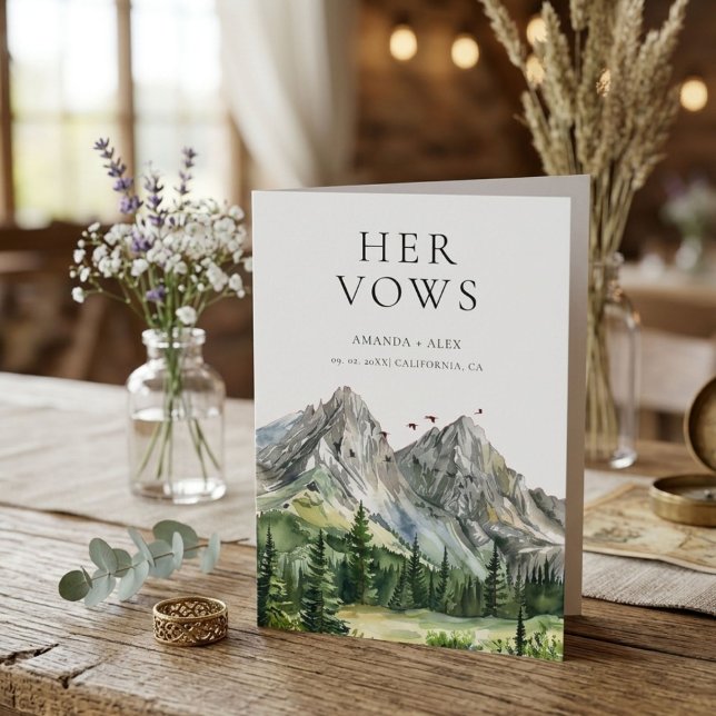 Rustikaler Wald Berg Wald Ihre Hochzeitsstimmen Karte (Von Creator hochgeladen)