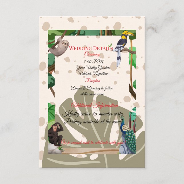 | Rustikaler Wald-Einschub Begleitkarte (Vorderseite)