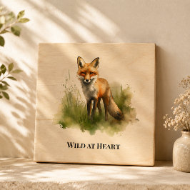 Rustikaler Wald-Fuchs-Dekor Wild-at-Heart-Druck Holzdruck