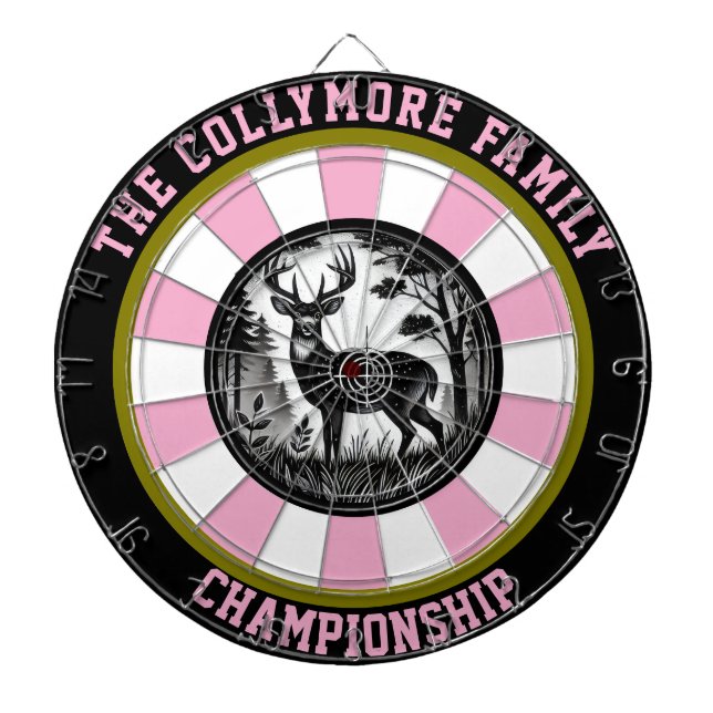Rustikaler Wald Hirsche Kunst Dartscheibe (vorne)