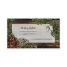 Rustikaler Wald Hochzeit dunkles Holz Evergreen Bo