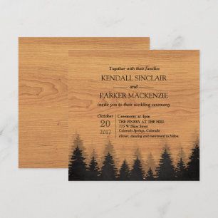 Rustikaler Wald Hochzeitsempfang 5,25 x 5,25 Einladung