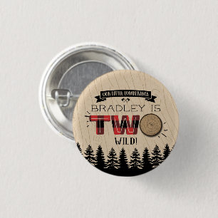 Rustikaler Wald Kariert Lumberjack Boys 2. Geburts Button