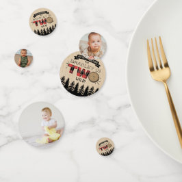 Rustikaler Wald Kariert Lumberjack Boys 2. Geburts Konfetti