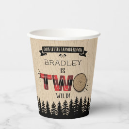 Rustikaler Wald Kariert Lumberjack Boys 2. Geburts Pappbecher