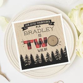 Rustikaler Wald Kariert Lumberjack Boys 2. Geburts Serviette