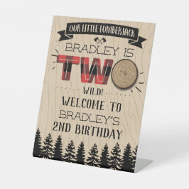 Rustikaler Wald Kariert Lumberjack Boys 2. Geburts Sockelschild