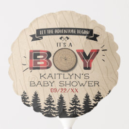 Rustikaler Wald Kariert Lumberjack Boys Babydusche Ballon