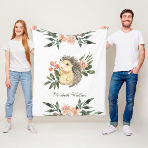 Rustikaler Wald Niedlicher Igel Fleecedecke