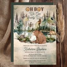 Rustikaler Wald Oh Boy Bearly Wait Baby Dusche