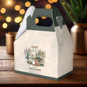 Rustikaler Wald Oh Boy Bearly Wait Baby Dusche Geschenkschachtel