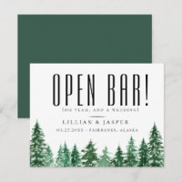 Rustikaler Wald OPEN BAR Save the Date Spaß