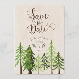 Rustikaler Wald rettet die Daten Save The Date