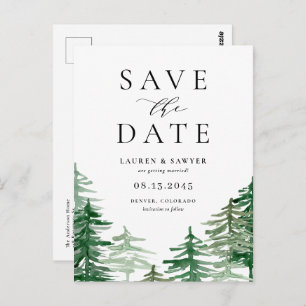 Rustikaler Wald Save the Date Postkarte