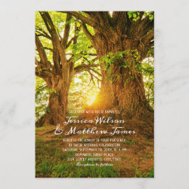 Rustikaler Wald Sommer Bäume Grünland Hochzeit Einladung