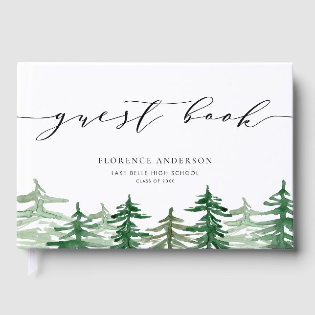 Rustikaler Wald Wald Abschluss Gästebuch (Vorderseite)