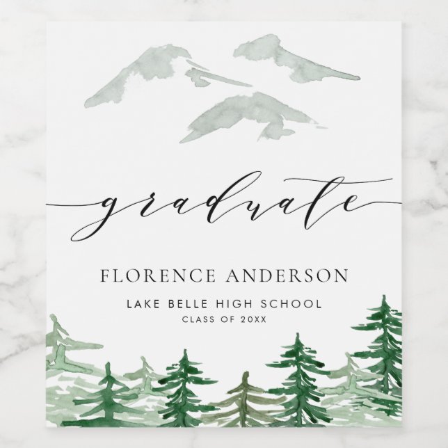 Rustikaler Wald Wald Abschluss Weinetikett (Einzelnes Label)