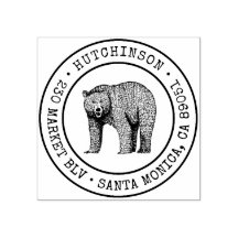 Rustikaler Waldbär Runde Rücksendeadresse