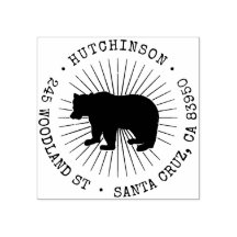 Rustikaler Waldbär Runde Rücksendeadresse