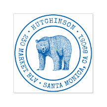 Rustikaler Waldbär Runde Rücksendeadresse