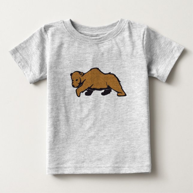 Rustikaler Waldbrauner Grizzle Baby T-shirt (Vorderseite)