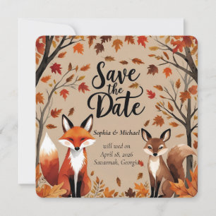 Rustikaler Waldfuchs Save the Date Hochzeit im Her
