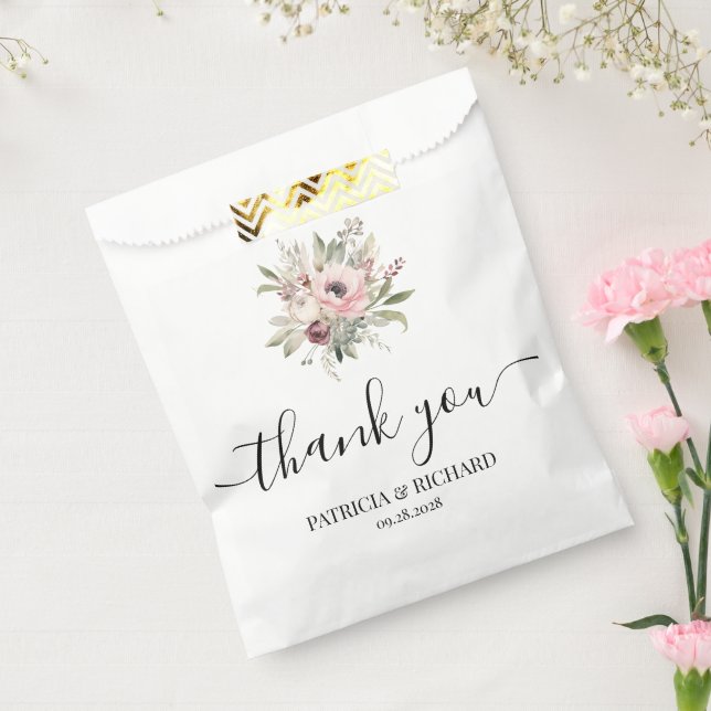 rustikaler Wasserfarben-Blumenstrauß Geschenktütchen (Versiegelt)