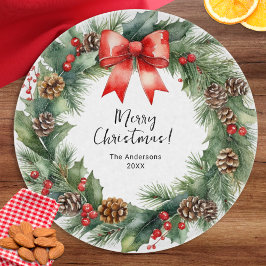 Rustikaler Wasserfarbenfroh Weihnachten Schneidebrett