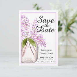 Rustikaler Wasserfarbenfrost Jar von Lilac-Blume H Save The Date