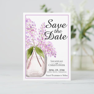 Rustikaler Wasserfarbenfrost Jar von Lilac-Blume H Save The Date