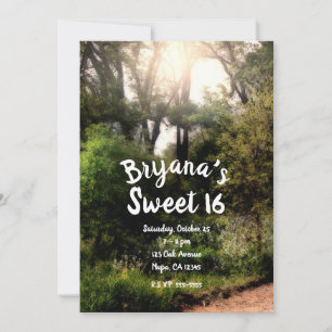 Rustikaler Weg Blumen verzauberter Wald Süß 16 Einladung