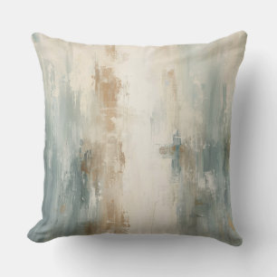 Rustikaler weicher staubiger Blau-Braun-Creme-Abst Kissen