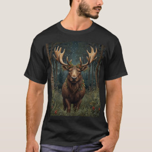 Rustikaler Weihnachts-Elch-Hirsch-Boho-Wald-Forst T-Shirt