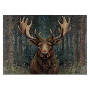 Rustikaler Weihnachts-Elch Hirsch Boho-Wald Schneidebrett