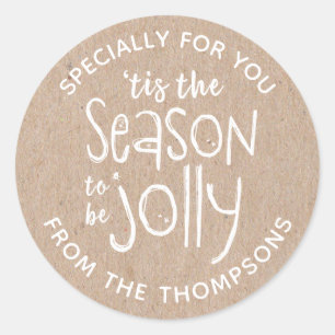 Rustikaler Weihnachtsaufkleber Runder Aufkleber