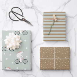 Rustikaler Weihnachtsbär Geschenkpapier Set