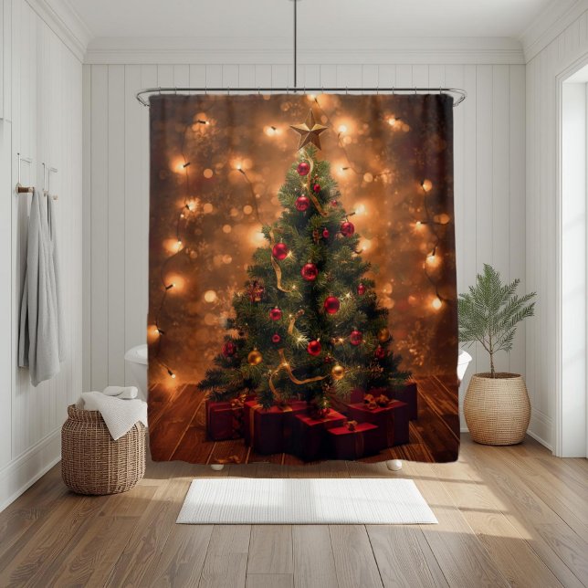 Rustikaler Weihnachtsbaum-Duschvorhang Duschvorhang (Von Creator hochgeladen)